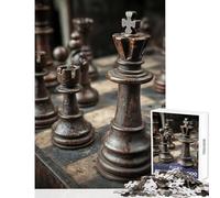 Puzzle da 1000 pezzi per adolescenti puzzle con pezzi degli scacchi antichi giocattoli antistress regali di Babbo Natale segreto giochi rilassanti per migliorare l'amore tra coppie dimensioni 50x75cm