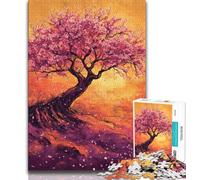 Puzzle da 1000 pezzi per adolescenti,puzzle con pittura a olio di ciliegio in fiore per adulti,ideale come regalo per tutta la famiglia,adatto per bambini di età compresa tra 7 e 14 anni (75x50cm)