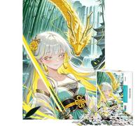 Puzzle da 1000 pezzi per adolescenti puzzle con ragazza anime drago e spada puzzle per adulti giocattolo decorativo da parete migliora la memoria riduce lo stress regalo (dimensioni 38x26cm)