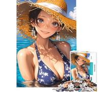 Puzzle da 1000 pezzi per adolescenti puzzle con ragazza anime in estate sfida educativa gioco divertente adatto a persone dai 14 anni in su (50x75cm)