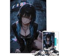 Puzzle da 1000 pezzi per adolescenti puzzle con ragazza anime in una stanza buia sfida educativa sfida impegnativa gioco divertente adatto a persone dai 14 anni in su (38x52cm)