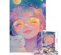 Puzzle da 1000 pezzi per adolescenti puzzle con ragazza anime nello spazio giocattoli antistress idee regalo gioco per famiglie allena il cervello e le mani dimensioni 38x52cm