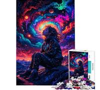 Puzzle da 1000 pezzi per adolescenti puzzle con ragazza spaziale al neon puzzle per adulti giochi rilassanti migliora la memoria attività divertenti da fare a casa (dimensioni 38x26cm)