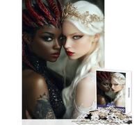 Puzzle da 1000 pezzi per adolescenti puzzle con ritratti di angeli e demoni giocattoli antistress regali di Babbo Natale segreto giochi rilassanti per migliorare l'amore tra coppie dimensioni 38x52cm