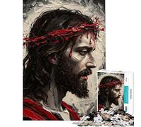 Puzzle da 1000 pezzi per adolescenti puzzle con ritratto di Gesù Cristo per adulti giocattolo decorativo da parete migliora la memoria riduce lo stress regalo (dimensioni 50x75cm)