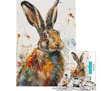 Puzzle da 1000 pezzi per adolescenti puzzle con schizzi di lepre vivace per adulti gioco rompicapo regalo di compleanno regalo antistress (dimensioni 38x26cm)