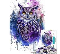 Puzzle da 1000 pezzi per adolescenti puzzle con schizzi di vernice a forma di gufo per adulti giochi rilassanti per migliorare la memoria regalo per amici e familiari (dimensioni 50x75cm)