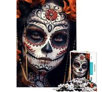 Puzzle da 1000 pezzi per adolescenti puzzle con teschio di La Catrina giocattolo fai da te difficile regalo di Natale o compleanno (38x52cm)