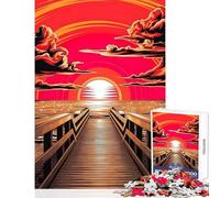 Puzzle da 1000 pezzi per adolescenti,puzzle con tramonto sereno sul molo,giocattolo educativo,regalo di compleanno,gioco rompicapo,aiuta il cervello ad allenarsi,dimensioni 38x52cm