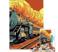 Puzzle da 1000 pezzi per adolescenti puzzle con treni d'epoca per adulti giocattolo decorativo da parete gioco impegnativo e stimolante regalo (dimensioni 38x26cm)