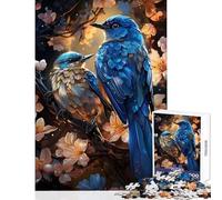 Puzzle da 1000 pezzi per adolescenti,puzzle con uccelli blu e fiori,giocattolo educativo,regalo di compleanno,gioco rompicapo,aiuta il cervello ad allenarsi,dimensioni 38x52cm