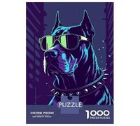 Puzzle Da 1000 Pezzi Per Adolescenti Puzzle Cool Dog with Sunglasses in City Puzzle Giochi Per Famiglie Corsa Di Velocità Manuale Regali Di Compleanno E Unici 70x50cm/1000pcs