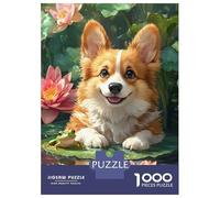 Puzzle Da 1000 Pezzi Per Adolescenti Puzzle Corgi And Frog in Lily Pond Puzzle Per Adulti Giochi Rilassanti Ma Divertenti E Umoristici È Ideale Come Regalo 38x26cm/1000pcs