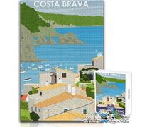 Puzzle da 1000 pezzi per adolescenti, puzzle Costa Brava Spagna, gioco educativo per famiglie, sfida difficile, regalo divertente, dimensioni 38x26cm