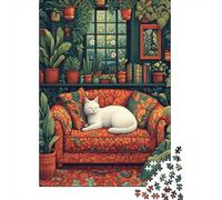 Puzzle Da 1000 Pezzi Per Adolescenti Puzzle Cozy Cat Nook with Plants Puzzle Giochi Rilassanti Regalo Di Compleanno Regali Antistress 38x26cm/1000pcs