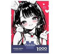 Puzzle Da 1000 Pezzi Per Adolescenti Puzzle Cute Anime Bunny Girl with Heart Collar And Rabbits Puzzle Giochi Per Famiglie Corsa Di Velocità Manuale Regali Di Compleanno E Unici 70x50cm/1000pcs