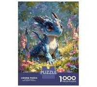 Puzzle Da 1000 Pezzi Per Adolescenti Puzzle Cute Baby Dragon in Flower Field Puzzle Giochi Per Famiglie Corsa Di Velocità Manuale Regali Di Compleanno E Unici 52x38cm/1000pcs