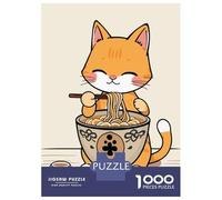 Puzzle Da 1000 Pezzi Per Adolescenti Puzzle Cute Cat Eating Ramen Puzzle Per Adolescenti Giochi Rilassanti Decorazione Perfetta Regali Di Compleanno E Unici 38x26cm/1000pcs