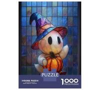 Puzzle Da 1000 Pezzi Per Adolescenti Puzzle Cute Ghost with Pumpkin And Witch Hat Puzzle Per Adolescenti Giochi Rilassanti Decorazione Perfetta Regali Di Compleanno E Unici 70x50cm/1000pcs