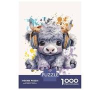 Puzzle Da 1000 Pezzi Per Adolescenti Puzzle Cute Highland Cow Music Gamer Puzzle Per Adulti Gioco Pratico Ma Divertente E Umoristico Interazione Genitore-figlio 38x26cm/1000pcs