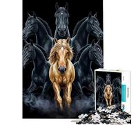 Puzzle da 1000 pezzi per adolescenti puzzle da sei ore e cavallo dorato giochi rilassanti per un gioco educativo sfida giocattolo regalo di compleanno analisi e logica (dimensioni 38x26cm)