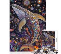 Puzzle da 1000 pezzi per adolescenti puzzle "Danza cosmica della balena" puzzle per adulti giochi per famiglie schema di assemblaggio offerta regalo per tutta la famiglia (dimensioni 38x26cm)
