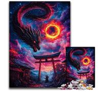 Puzzle da 1000 pezzi per adolescenti, puzzle del drago del cancello Torii, regalo di decorazione per la casa, giocattolo stimolante per la famiglia, perfetto per le serate di gioco, 50x75cm