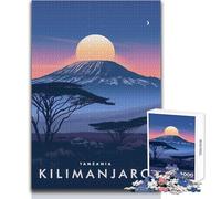 Puzzle da 1000 pezzi per adolescenti, puzzle del Kilimangiaro, Tanzania, gioco educativo per famiglie, migliora la memoria, regali di compleanno, dimensioni 38x26cm