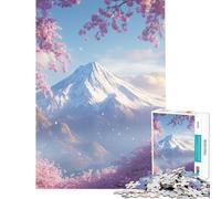 Puzzle da 1000 pezzi per adolescenti puzzle del Monte Fuji in fiore puzzle per adulti giochi divertenti decorazione murale stimola l'esercizio mentale (dimensioni 38x26cm)