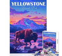 Puzzle da 1000 pezzi per adolescenti puzzle del Parco Nazionale di Yellowstone bisonte giocattolo decorazione da parete regali di compleanno gioco educativo aiuta a esercitare il cervello 38x26cm