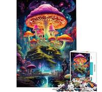 Puzzle da 1000 pezzi per adolescenti puzzle della foresta magica dei funghi per adulti gioco rompicapo per migliorare la memoria ideale per compleanni e Natale (dimensioni 50x75cm)
