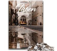 Puzzle da 1000 pezzi per adolescenti, puzzle di Lisbona per adolescenti, gioco stimolante, ideale come regalo per tutta la famiglia (26x38cm)