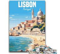 Puzzle da 1000 pezzi per adolescenti, puzzle di Lisbona, Portogallo, per adolescenti, gioco stimolante, ideale come regalo per tutta la famiglia (50x75cm)