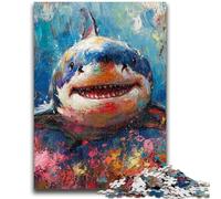 Puzzle da 1000 pezzi per adolescenti, puzzle di squali animali, giocattoli educativi antistress, ottimi regali e giocattoli 38x26cm