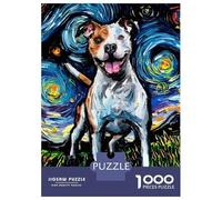 Puzzle Da 1000 Pezzi Per Adolescenti Puzzle Dog Starry Night Pitbull Puzzle Per Adulti Giochi Rilassanti Ma Divertenti E Umoristici È Ideale Come Regalo 70x50cm/1000pcs