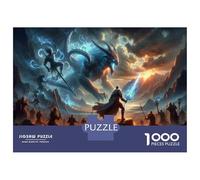 Puzzle Da 1000 Pezzi Per Adolescenti Puzzle Dragon Fantasy Battle Artwork Puzzle Per Adulti Giocattolo Decorazione Da Parete Decorazione Da Parete Compleanno 38x26cm/1000pcs