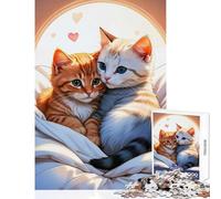 Puzzle da 1000 pezzi per adolescenti Puzzle Due piccoli gatti Giocattoli antistress Regali di Babbo Natale segreto Giochi rilassanti Migliorare l'amore tra coppie Dimensioni 38x52cm
