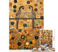 Puzzle da 1000 pezzi per adolescenti Puzzle Due uccelli sul filo Klimt Giocattoli antistress Regali di Babbo Natale segreto Giochi rilassanti Migliorare l'amore tra coppie Dimensioni 38x52cm