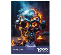 Puzzle Da 1000 Pezzi Per Adolescenti Puzzle Dynamic Flames Skull Puzzle Per Adulti Giochi Rilassanti Ma Divertenti E Umoristici È Ideale Come Regalo 38x26cm/1000pcs