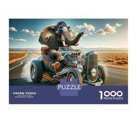 Puzzle Da 1000 Pezzi Per Adolescenti Puzzle Elephant Hot Rod Desert Drive Puzzle Gioco Pratico Corsa Di Velocità Manuale Offerta Come Regalo Per Tutta La Famiglia 52x38cm/1000pcs