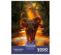 Puzzle Da 1000 Pezzi Per Adolescenti Puzzle Elephant in Golden Light Puzzle Per Adulti Gioco Per Famiglie Regali Per Donne Difficile E Stimolante 52x38cm/1000pcs