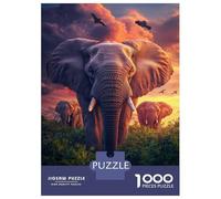 Puzzle Da 1000 Pezzi Per Adolescenti Puzzle Elephant Majesty at Sunset Puzzle Per Adulti Gioco Pratico Ma Divertente E Umoristico Aiuta Ad Allenare Il Cervello 70x50cm/1000pcs