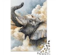 Puzzle Da 1000 Pezzi Per Adolescenti Puzzle Elephant Watercolor Art Print Puzzle Giochi Rilassanti Regalo Di Compleanno Regali Antistress 70x50cm/1000pcs