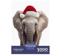 Puzzle Da 1000 Pezzi Per Adolescenti Puzzle Elephant Wearing Christmas Santa Hat Puzzle Giochi Per Famiglie Corsa Di Velocità Manuale Regali Di Compleanno E Unici 70x50cm/1000pcs