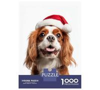 Puzzle Da 1000 Pezzi Per Adolescenti Puzzle English Toy Spaniel Dog with Santa Hat Puzzle Gioco Pratico Corsa Di Velocità Manuale Offerta Come Regalo Per Tutta La Famiglia 52x38cm/1000pcs