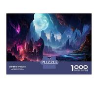 Puzzle Da 1000 Pezzi Per Adolescenti Puzzle Fantasy Alien Landscape with Moonlit Caves Puzzle Per Adulti Gioco Per Famiglie Analisi E Logica Regali Di Compleanno E Unici 52x38cm/1000pcs
