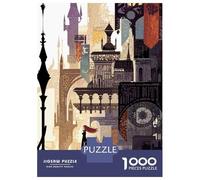 Puzzle Da 1000 Pezzi Per Adolescenti Puzzle Fantasy Cityscape with Woman Puzzle Per Adulti Gioco Per Famiglie Regali Per Donne Difficile E Stimolante 38x26cm/1000pcs