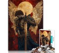 Puzzle da 1000 pezzi per adolescenti, puzzle fantasy per adulti con angelo e cavaliere, antistress, per trascorrere il tempo libero a casa, lista dei desideri con Babbo Natale (dimensioni 38x26cm)