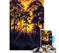 Puzzle da 1000 pezzi per adolescenti puzzle "Foresta infuocata all'alba" per adulti giocattolo fai da te ideale per passare il tempo in casa gioco stimolante regalo (dimensioni 50x75cm)
