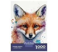 Puzzle Da 1000 Pezzi Per Adolescenti Puzzle Fox Head Watercolor Art Puzzle Per Adulti Giochi Rilassanti Arte Da Parete Regali Unici Per Compleanno 38x26cm/1000pcs
